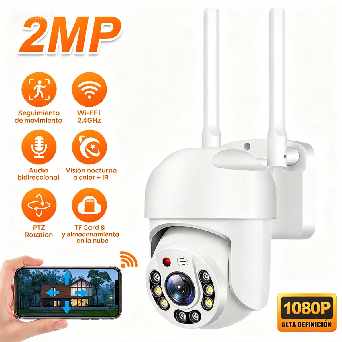 Cámara para exterior HD 2Mp 1080p 3