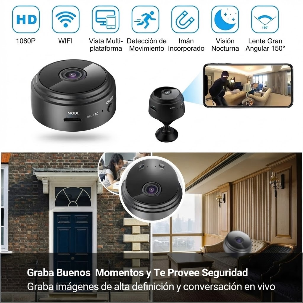 Mini Cámara Wifi Espía 1080P Hd Sensor Movimiento Nocturno 4