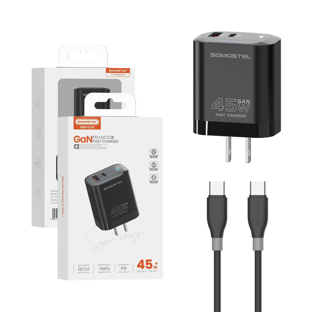 Cargador de 45W certificado carga rápida 1